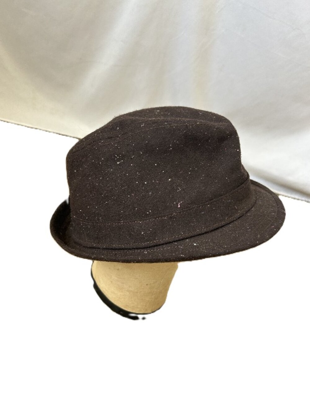 Goorin Bros Wool Blend Fedora Hat Brown Speckled L
